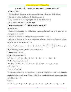 20 Chuyên đề bồi dưỡng Toán 8